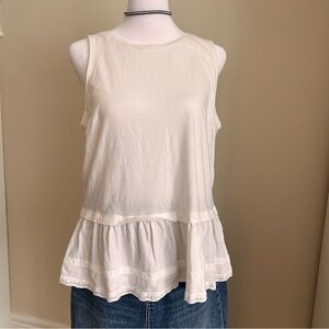 Old navy Sleeveless Peplum Tank Top white Women's medium